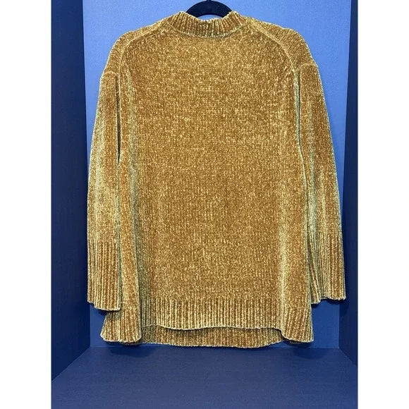 Zara Knit Oversized Sweater Womens Small Mustard Yellow V Neck . Buttery Soft - Picture 2 of 5